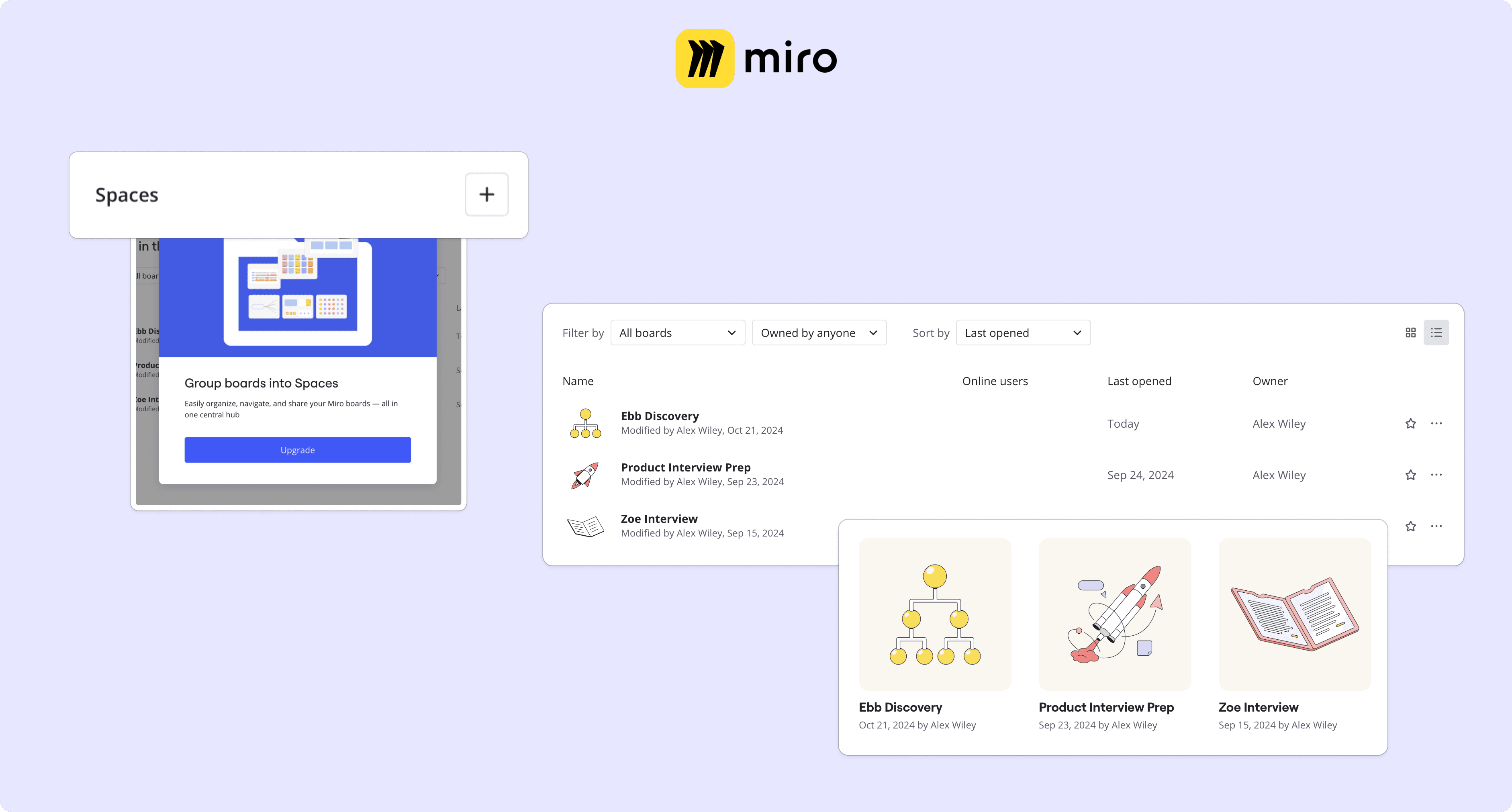 Key visuals from Miro