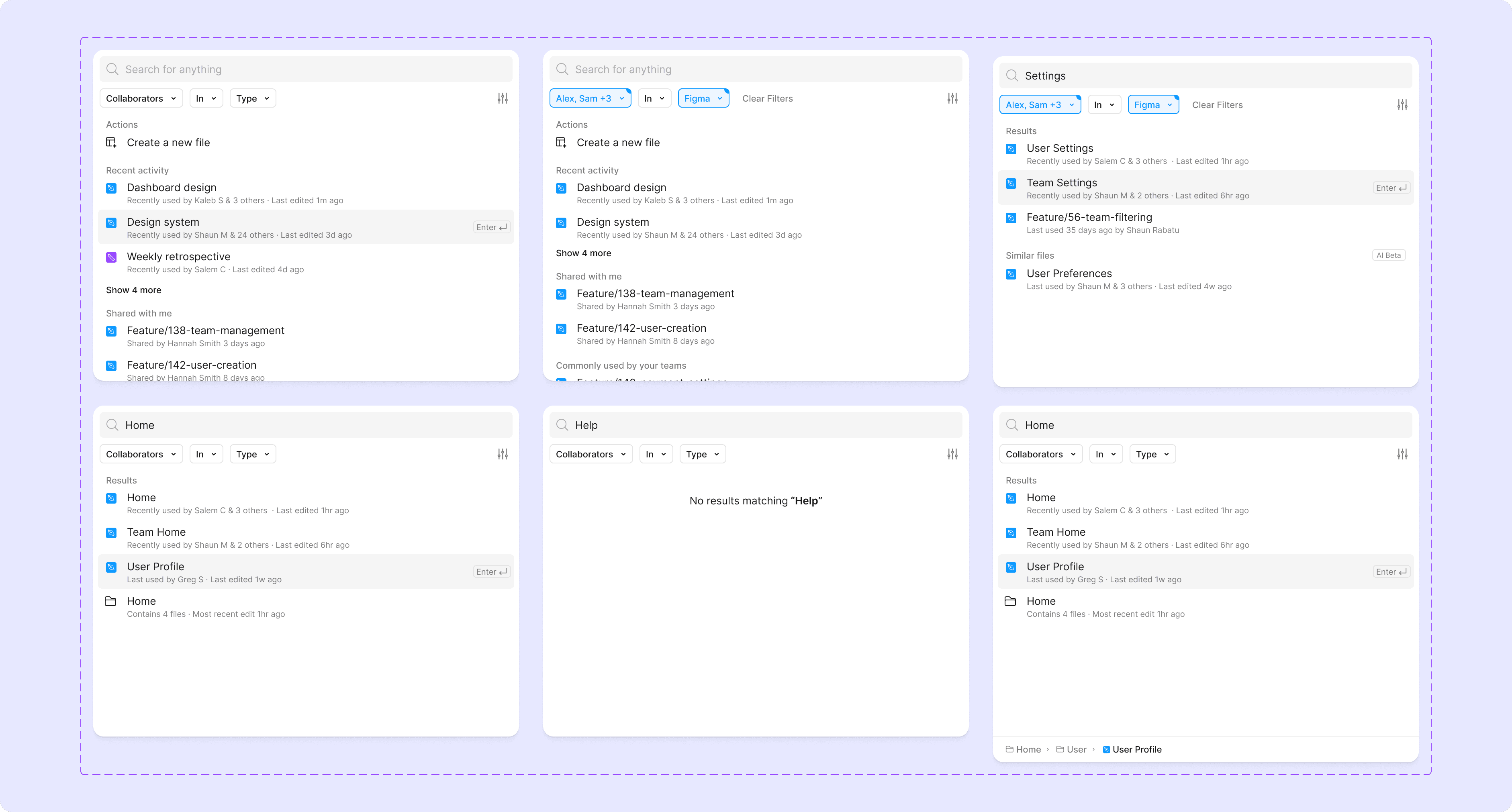 Variants of the Spotlight Search component