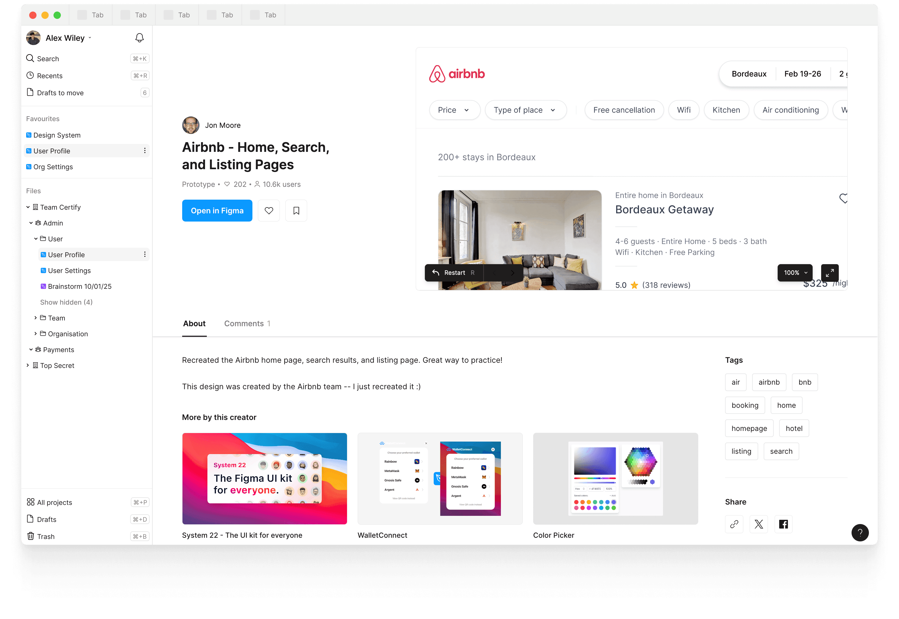 Mockup of the sidebar in situ